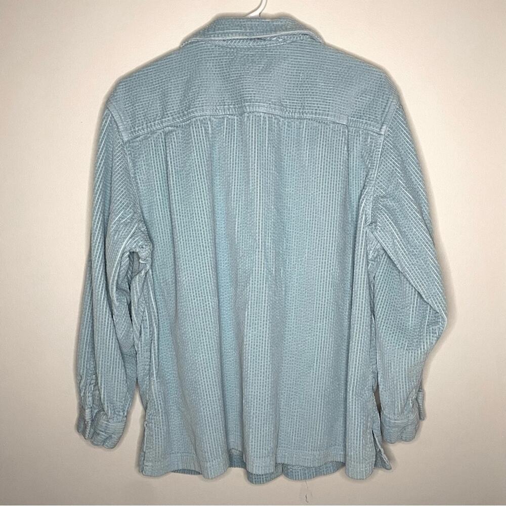 L.L. Bean Vintage Women's Corduroy Light Blue Button Down Shirt Jacket Size LP - Picture 7 of 7